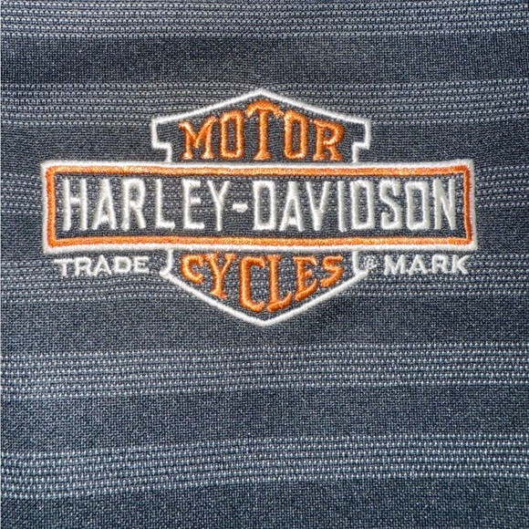 Harley-Davidson Striped Polo Shirt Men’s Large | Iowa Dealership | Biker Style - Picture 7 of 13